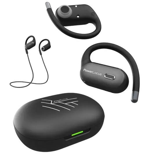 Casti PowerLocus PWL-MOVE-BLACK, Bluetooth, Microfon (Negru)