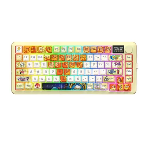 Tastatura gaming mecanica Bluetooth cu si fara fir Redragon Flekact Pro Art Anime iluminare RGB (Multicolor)