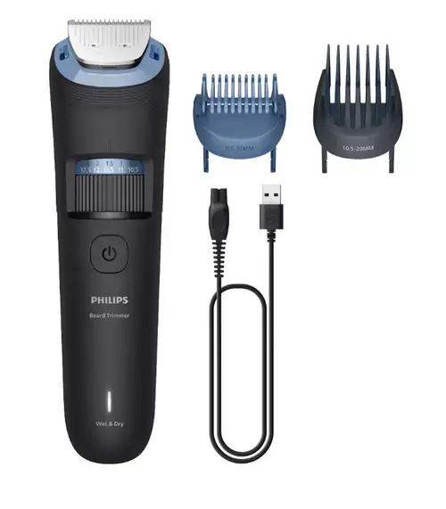 Aparat de tuns barba Philips Seria 3000 BT3665/15, Autonomie 80 minute, 40 marimi, Wet&Dry, Lame cu autoascutire (Negru)