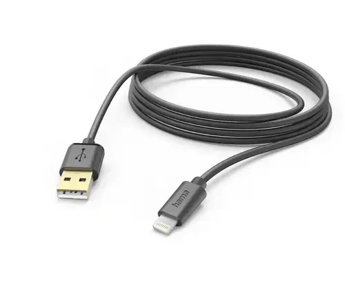 Cablu de date Hama 201582, USB-A - Lightning, 3 m (Negru)