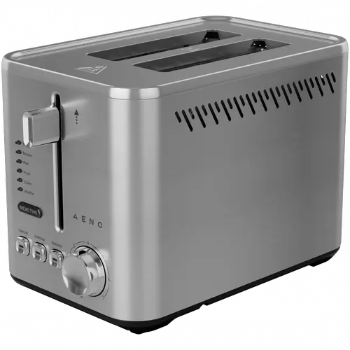 Prajitor mecanic de paine AENO ATS0003, 950 W, LED, 7 niveluri rumenire, 4 programe (Inox)