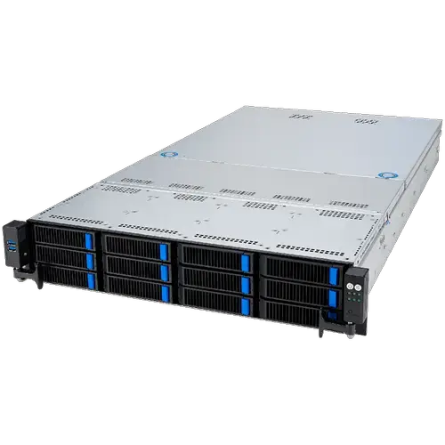 Server ASUS 90SF03X1-M000C0 seria RS521A-E12-RS12U, Fara procesor, 1 Socket SP5 (LGA 6096), Fara memorie RAM, 24 Sloturi DIMM, 12 NVMe, 5xPCIe 5.0 slots, 2xM.2, OCP 3.0, Carcasa 2U