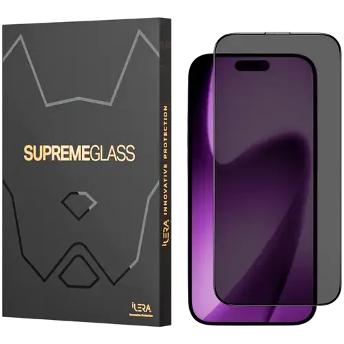 Folie Protectie Privacy iLera DeLuxe Incognito Glass pentru iPhone Air (Transparent/Negru)
