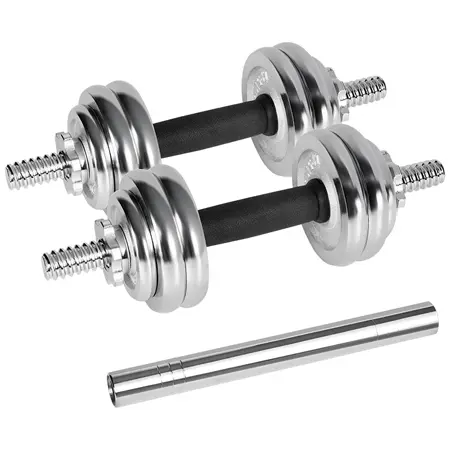 Set gantere reglabile Rebel Active RBA-2326-15, 15 kg (Argintiu)