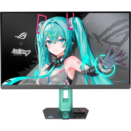 Monitor Gaming Fast IPS LED ASUS 27inch ROG Strix XG27ACMEG-G Hatsune Miku Edition, QHD (2560 x 1440), HDMI, DisplayPort, Pivot, 260 Hz, 0.3 ms (Negru)
