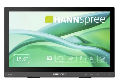 Monitor IPS LED Hannspree 15.6inch HT165HPB, Full HD (1920 x 1080), VGA, HDMI, Touchscreen (Negru)