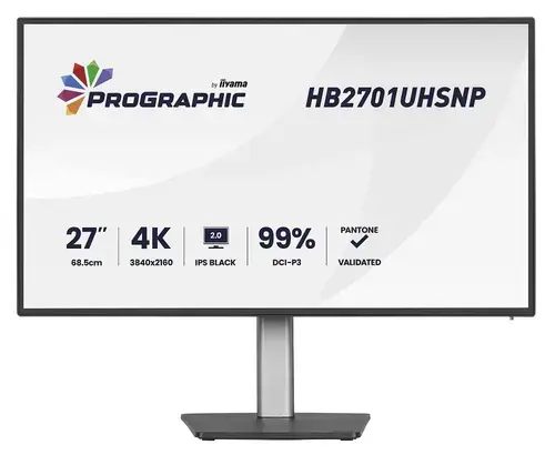 Monitor IPS LED iiyama 27inch HB2701UHSNP-B1, UHD (3840 x 2160), HDMI, DisplayPort, Boxe, Pivot, 4 ms (Negru)