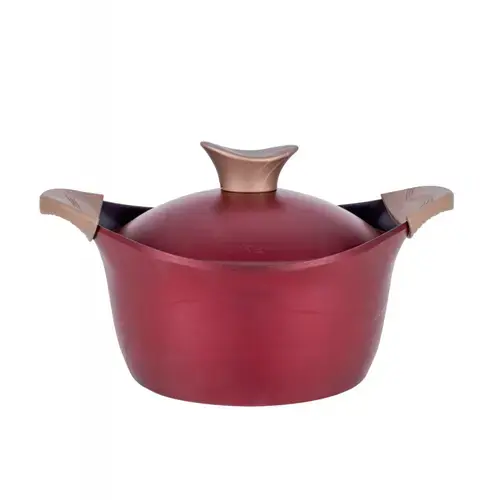 Oala Neoklein CS32-Cherry, cu capac, 32 cm, 10 L, aluminiu turnat, invelis anti-aderent (Rosu)
