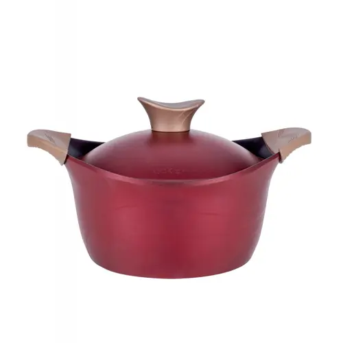 Oala Neoklein CS32-Cherry, cu capac, 32 cm, 10 L, aluminiu turnat, invelis anti-aderent (Rosu)