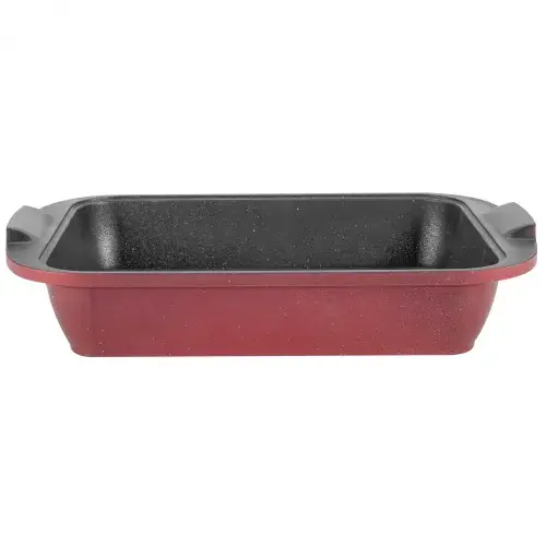 Tava cuptor Neoklein RST36, 36 cm, aluminiu turnat, invelis antiaderent (Rosu)