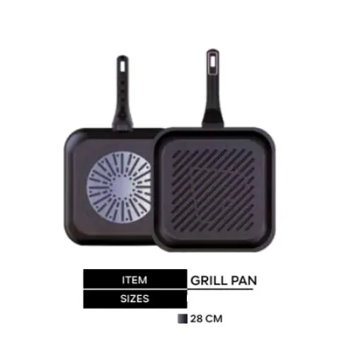 Tigaie Grill NeoKlein PH-GP28, 28CM, pentru Plita cu Inductie (Negru)