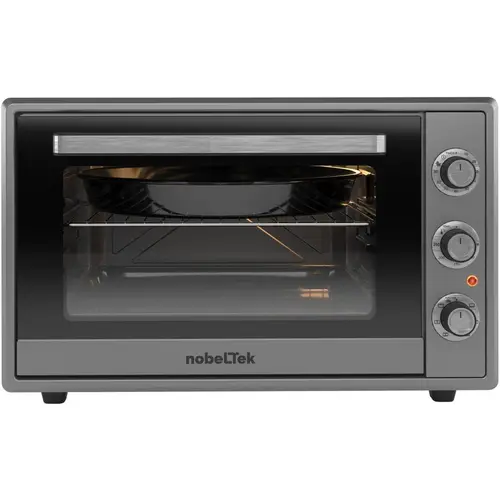 NobeLTek Cuptor electric NLT FSO60W, 60L, 2000W, grill, timer, termostat, sticla dubla, ventilator, iluminare (Argintiu)