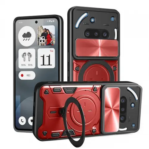Husa pentru Nothing Phone (3a), Techsuit, CamGuard Pro (Rosu/Negru)