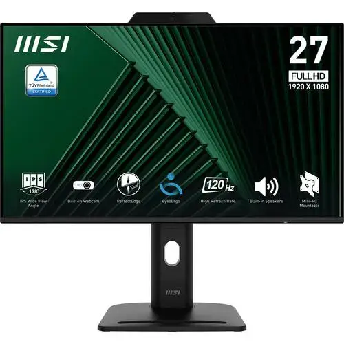 Monitor IPS LED MSI 27inch PRO MP272PMG, Full HD (1920 x 1080), VGA, HDMI, DisplayPort, Boxe, Pivot, 120 Hz, 1 ms (Negru)