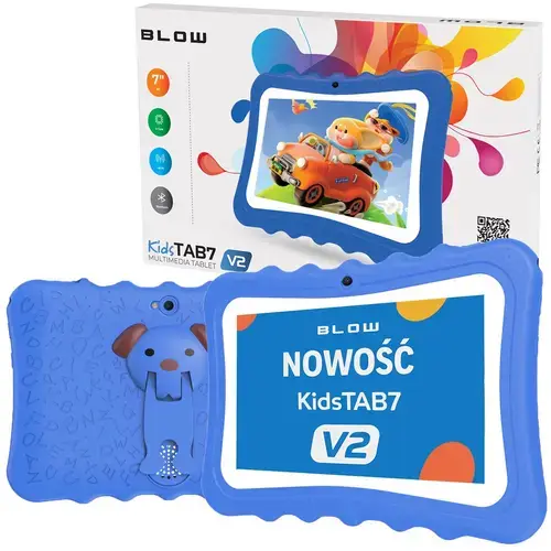 Tableta Blow Kids TAB 7 V2, Procesor Allwinner A133 1.5GHz, Ecran Capacitive Multi-Point 7inch, 4GB RAM, 32GB Flash, Wi-Fi, Bluetooth, Android (Albastru)