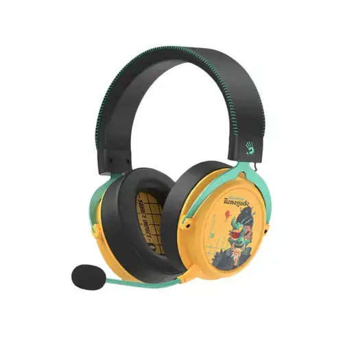 Casti Gaming A4Tech MR595 Renegade Midnight, Bluetooth, Wireless 2.4GHz, Wired (Negru/Maro)