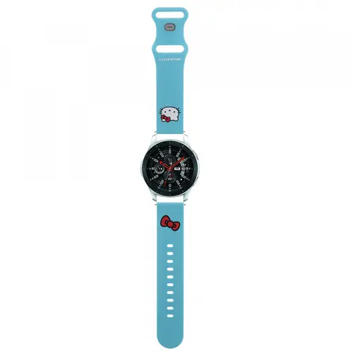 Curea Hello Kitty Silicone Kitty Head pentru Samsung Galaxy Watch / Huawei Watch 46mm / 45mm / 41mm Series, Albastru