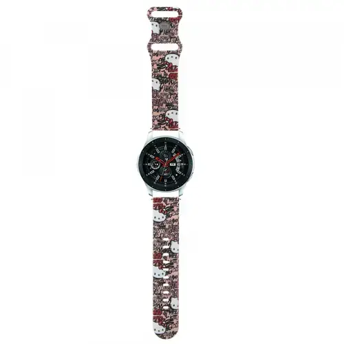 Curea Hello Kitty Silicone Tags Graffiti pentru Samsung Galaxy Watch / Huawei Watch 46mm / 45mm / 41mm Series, Roz