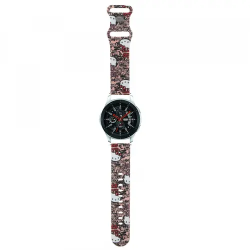 Curea Hello Kitty Silicone Tags Graffiti pentru Samsung Galaxy Watch / Huawei Watch 46mm / 45mm / 41mm Series, Roz