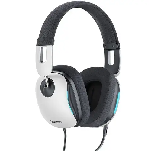 Casti Gaming Baseus GoPlay 1+ Max, Wired, USB-A, iluminare RGB (Alb/Negru)