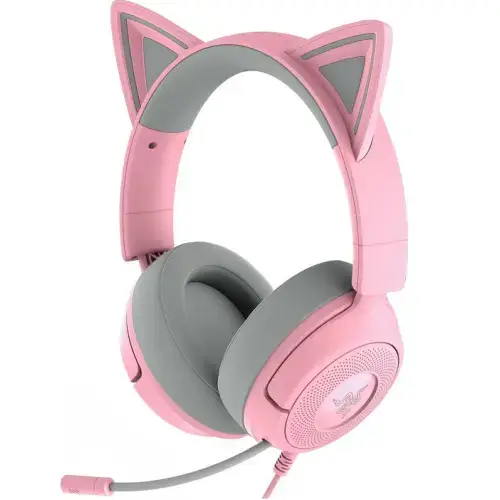 Casti Gaming Razer Kraken Kitty V3 X, Wired, Jack 3.5 mm (Gri/Roz)