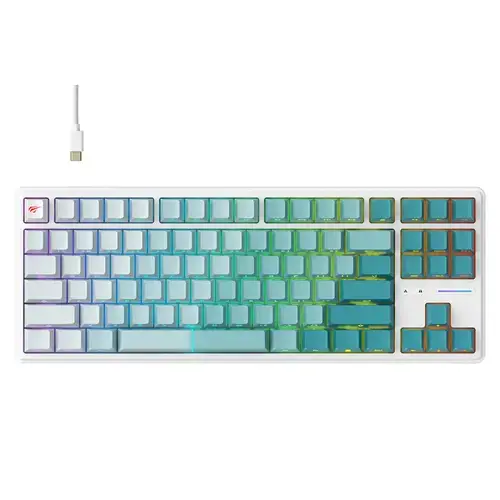 Tastatura Gaming HAVIT KB901L, iluminare RGB, Wired, USB, 1.8m (Alb/Verde)