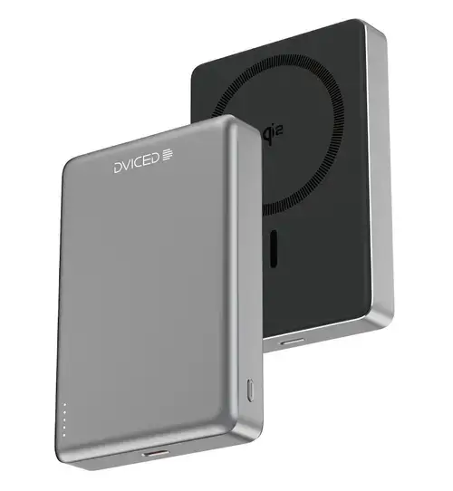 Acumulator extern Dviced Qi2 Ultrathin DV400009, Wireless, 15 W, MagSafe, 10000mAh (Negru/Gri)