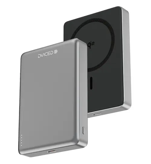 Acumulator extern Dviced Qi2 Ultrathin DV400009, Wireless, 15 W, MagSafe, 10000mAh (Negru/Gri)