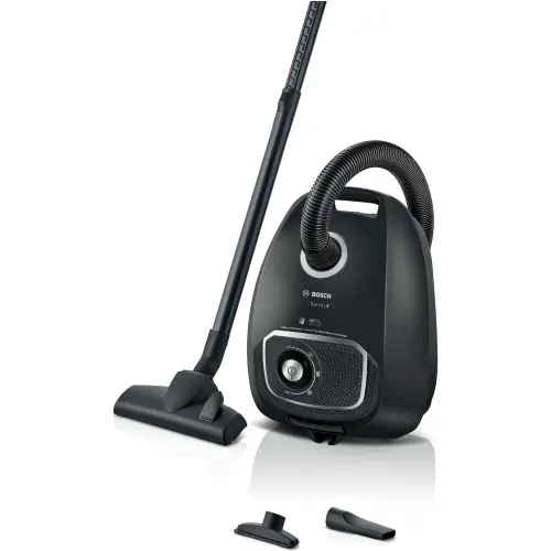 Aspirator cu sac Bosch Seria 4 BGB41BA1, 600W, 4 l, Sistem PowerProtect, Control electronic rotativ (Negru)