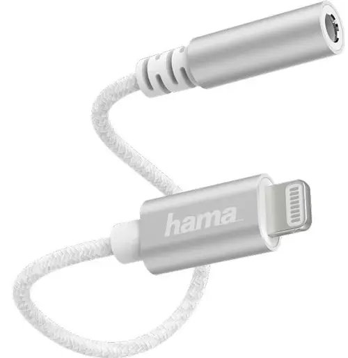Adaptor Hama 187210, Lightning – Jack 3.5mm (Alb)