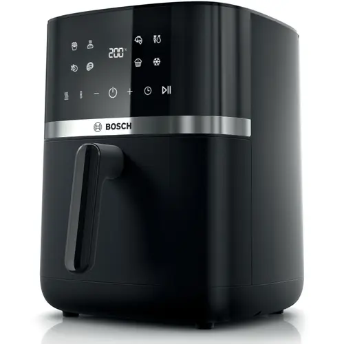 Friteuza cu aer cald Bosch MAFS2462B, 2050W, 9 programe, Capacitate 6.1 l, Incalzire dubla, Touch control, Afisaj digital, Curatare usoara (Negru)