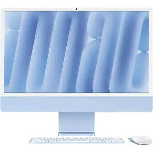 All In One PC Apple iMac 24inch (2024), Procesor Apple M4, 8 nuclee CPU si 8 nuclee GPU, 24inch, Retina 4.5K, 16GB, 512GB SSD, macOS, Layout INT (Albastru)