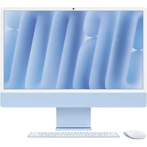 All In One PC Apple iMac 24inch (2024), Procesor Apple M4, 8 nuclee CPU si 8 nuclee GPU, 24inch, Retina 4.5K, 16GB, 512GB SSD, macOS, Layout INT (Albastru)