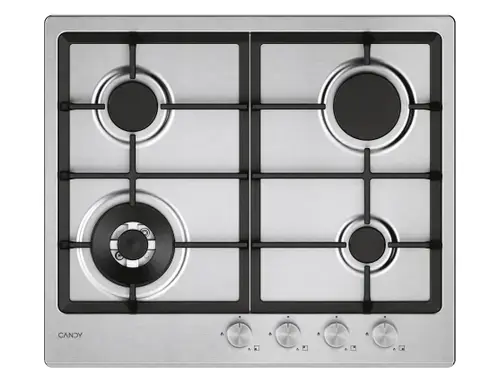 Plita incorporabila CANDY CHG6BF4WTX, Gaz, 4 arzatoare, Wok, Aprindere electrica, 60cm (Inox)