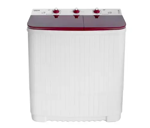 Masina de spalat rufe semi-automata Nobeltek NSWM 5.3R, 5 kg spalare, 2.5 kg stoarecere, 350W spalare, 120W stoarcere, timp spalare 0-15 min, timp stoarcere 0-5 min, evacuare apa uzata: prin cadere libera (Alb/Rosu)