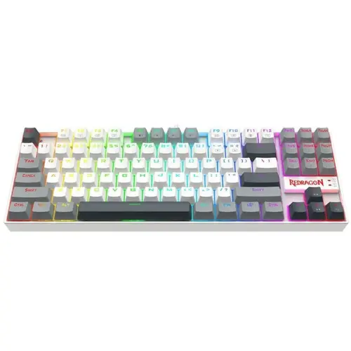 Tastatura Gaming Redragon Kumara, Wired, iluminare RGB, USB (Alb/Gri)