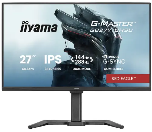 Monitor IPS LED Iiyama 27inch GB2771UHSU-B1, UHD (3840 x 2160), HDMI, DisplayPort, Boxe, Pivot, 0.8 ms (Negru)