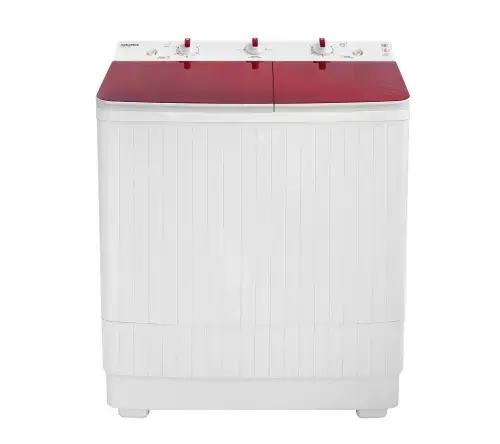 Masina de spalat rufe semi-automata Nobeltek NSWM 7.3B, 7 kg spalare, 3 kg stoarecere, 300W spalare, 148W stoarcere, evacuare apa uzata: prin cadere libera (Alb/Rosu)