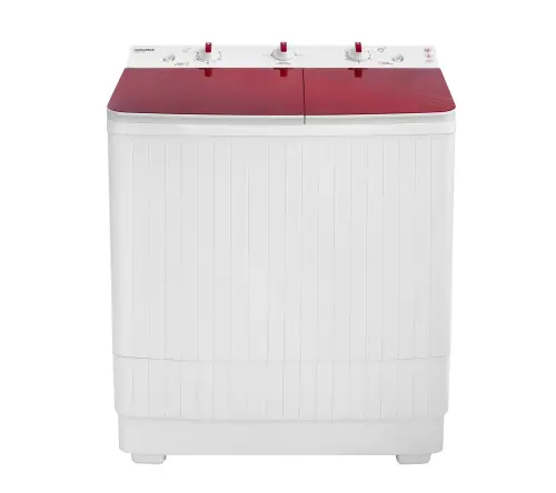 Masina de spalat rufe semi-automata Nobeltek NSWM 7.3B, 7 kg spalare, 3 kg stoarecere, 300W spalare, 148W stoarcere, evacuare apa uzata: prin cadere libera (Alb/Rosu)