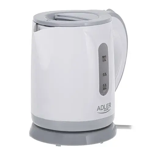 Fierbator de apa Adler AD 1371g, 0.8 l, 850 W, Baza rotativa, Stocare cablu (Gri)