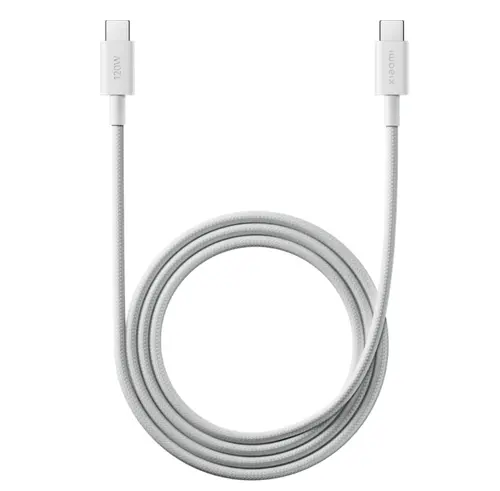 Cablu de Date si Incarcare USB-C Xiaomi BHR087KGL, USB-C la USB-C, 120W, 1m (Alb)