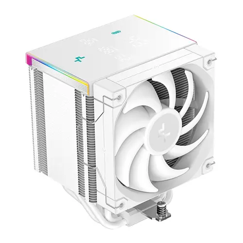 Cooler CPU DeepCool AK500 DIGITAL PRO, iluminare RGB, 120mm, 500 - 1750 rpm (Alb)