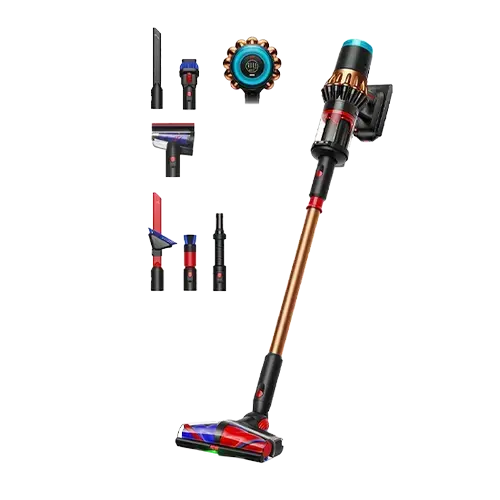 Aspirator vertical fara fir Dyson V16 Piston Animal™ 495948-01, Autonomie 70 minute, Recipient 1.3 l, Ecran LCD, Filtru HEPA, 900 W, Kit special de curatare (Negru/Maro)