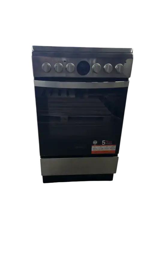 Aragaz cu plita ceramica Indesit IS5V5CCX/E, Clasa energetica A, Volum 59 l, 50 cm, 4 zone de gatit, 5 Functii, Timer (Inox)