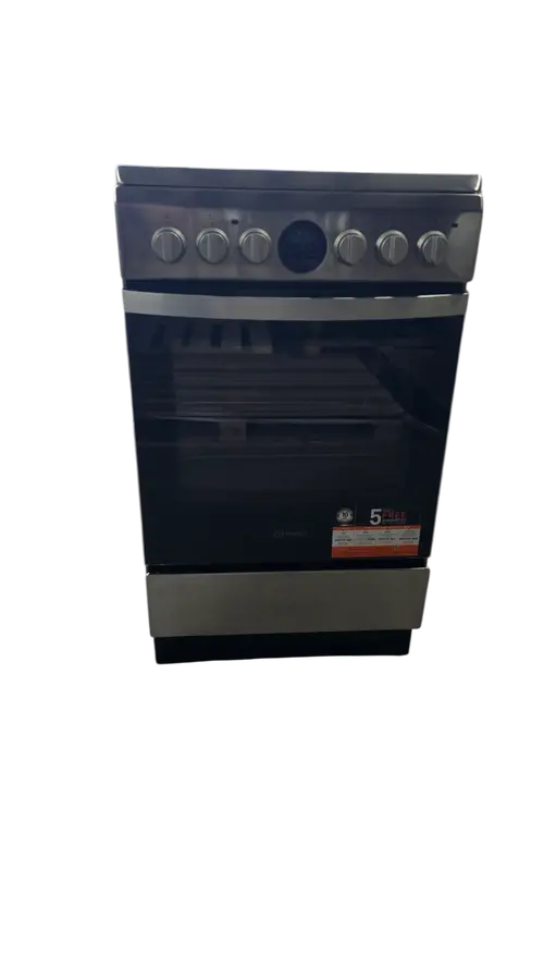 Aragaz cu plita ceramica Indesit IS5V5CCX/E, Clasa energetica A, Volum 59 l, 50 cm, 4 zone de gatit, 5 Functii, Timer (Inox)