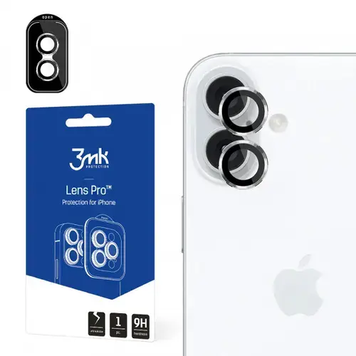 Folie de protectie Camera Spate 3MK Protection Pro pentru Apple iPhone 16 Plus / 16, Sticla Securizata