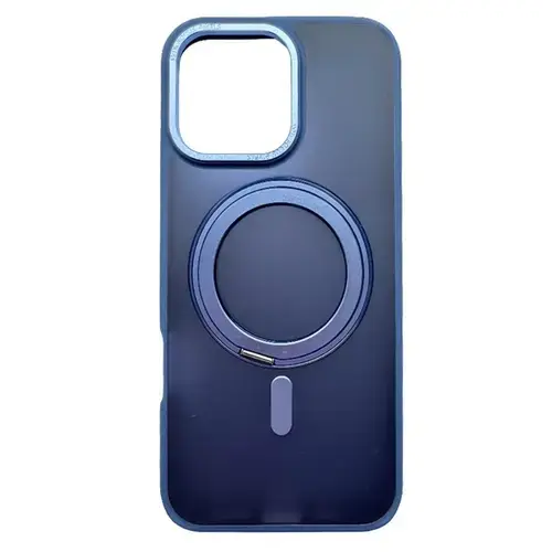 Husa Protectie Spate Lemontti LEMHSSMIXVIPMA Shield MagSafe pentru Apple iPhone 16 Pro Max, cu suport rotativ 360 grade (Albastru)