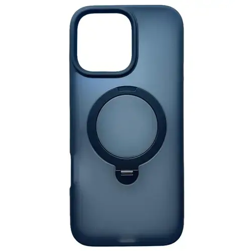 Husa Protectie Spate Lemontti LEMHHSMIXVIPMA Hybrid MagSafe pentru Apple iPhone 16 Pro Max, cu suport rotativ (Albastru)