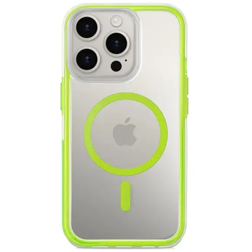 Husa Protectie Spate Lemontti LEMHABMIXVIPVE Air Bumper MagSafe pentru Apple iPhone 16 Pro (Verde)