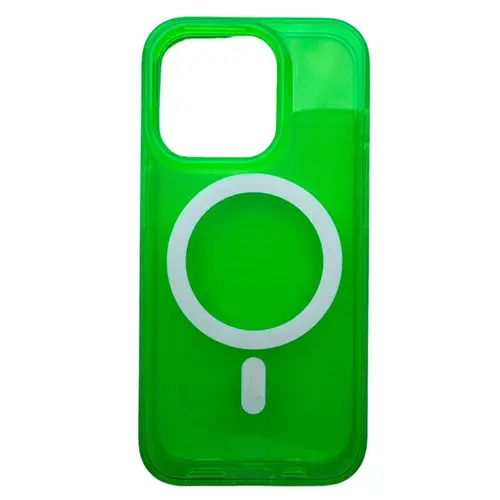Husa Protectie Spate Lemontti LEMHNHMIXVPV Neon Hybrid MagSafe pentru Apple iPhone 15 Pro (Verde)